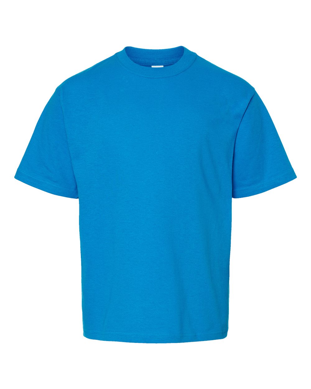 Front View of Turquoise Youth Gold Soft Touch T-Shirt - 4850