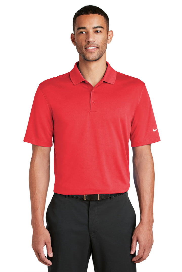 Front View of University Red Nike Dri-FIT Classic Fit Players Polo with Flat Knit Collar. 838956