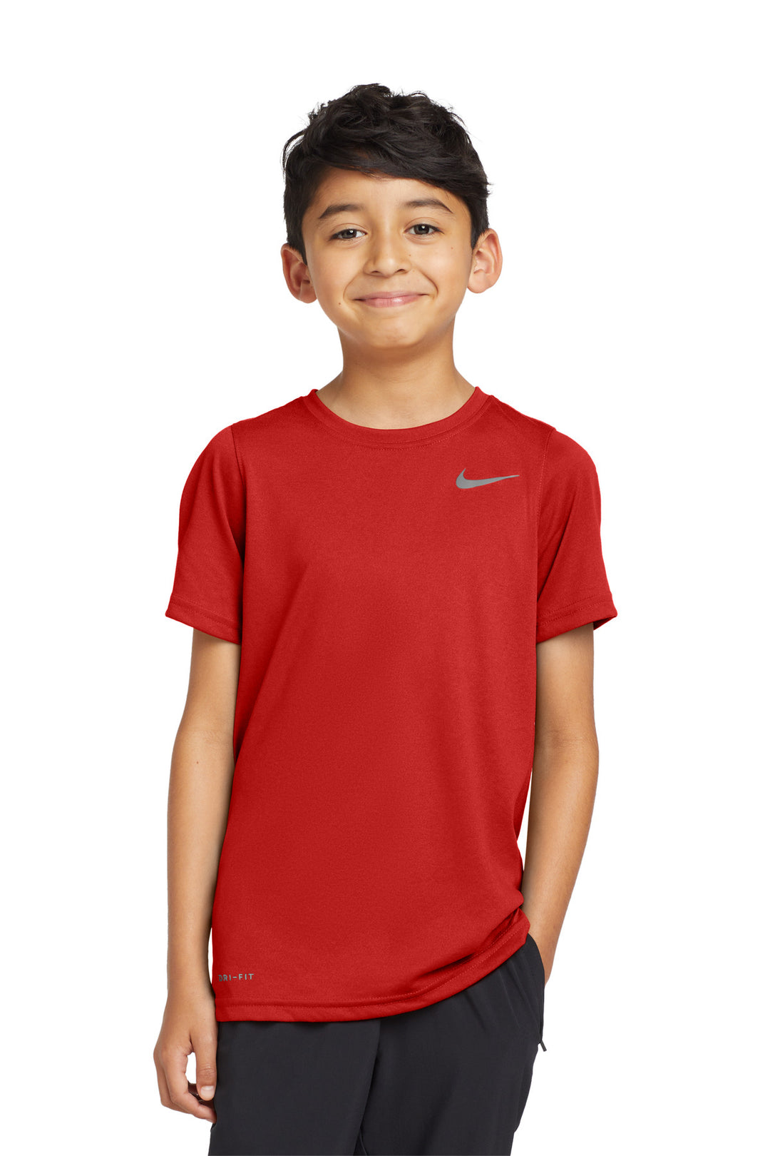 Front View of University Red Nike Youth Legend Tee 840178
