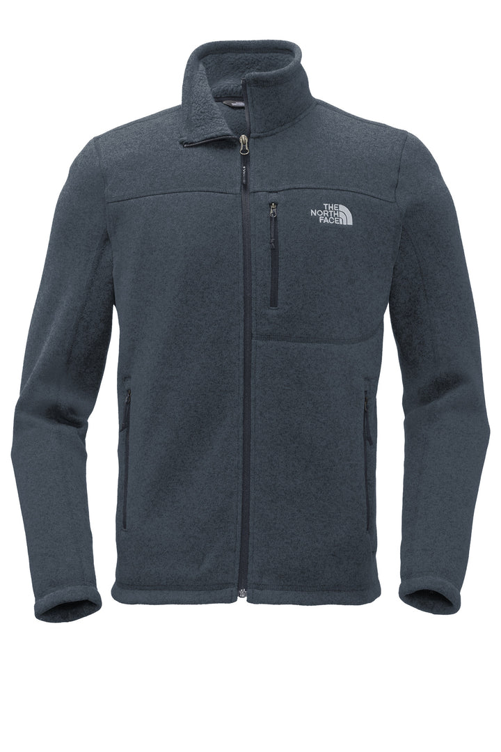 Front View of Urban Navy Hth The North Face Sweater Fleece Jacket. NF0A3LH7