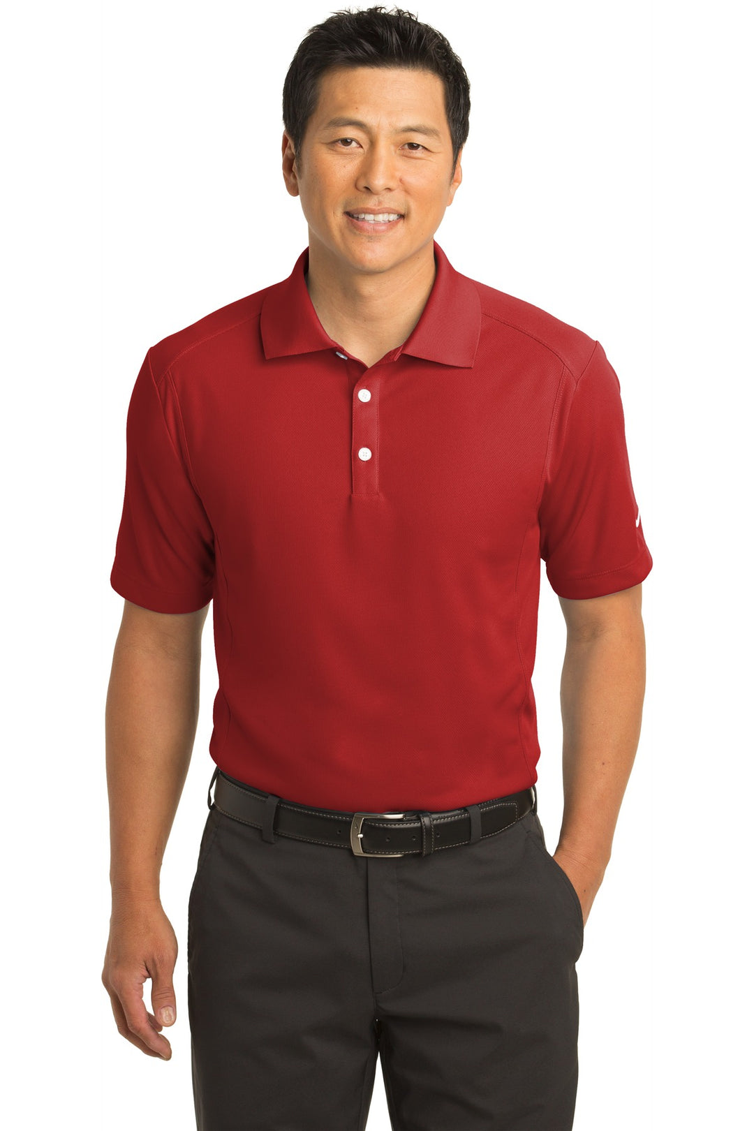 Front View of Varsity Red Nike Dri-FIT Classic Polo. 267020