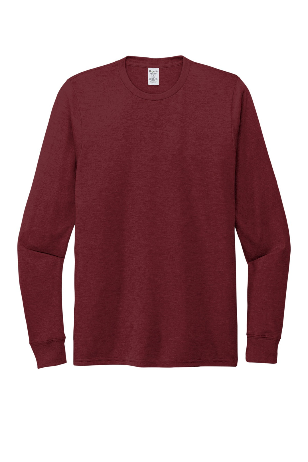 Front View of Vino Red Allmade Unisex Tri-Blend Long Sleeve Tee AL6004