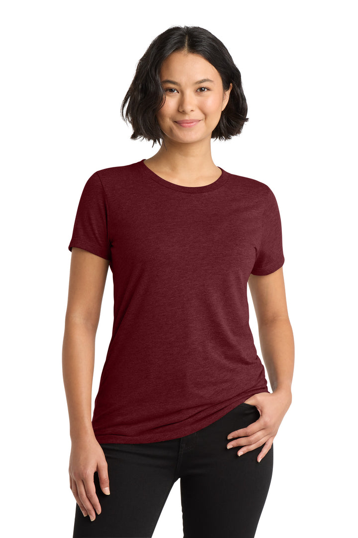 Front View of Vino Red Allmade Women's Tri-Blend Tee AL2008