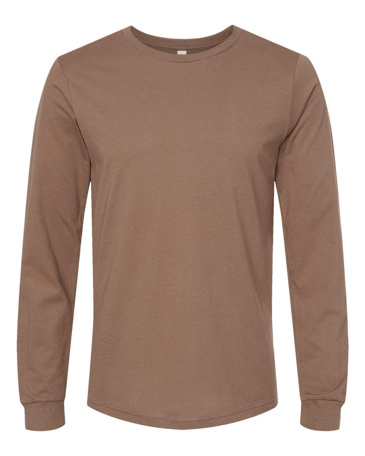 Front View of Vintage Brown Jersey Long Sleeve Tee - 3501