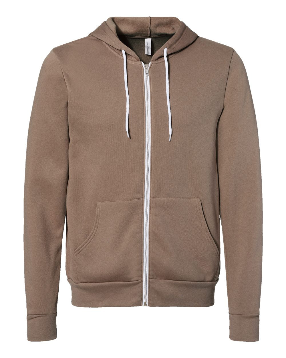 Front View of Vintage Brown Sponge Fleece Full-Zip Hoodie - 3739