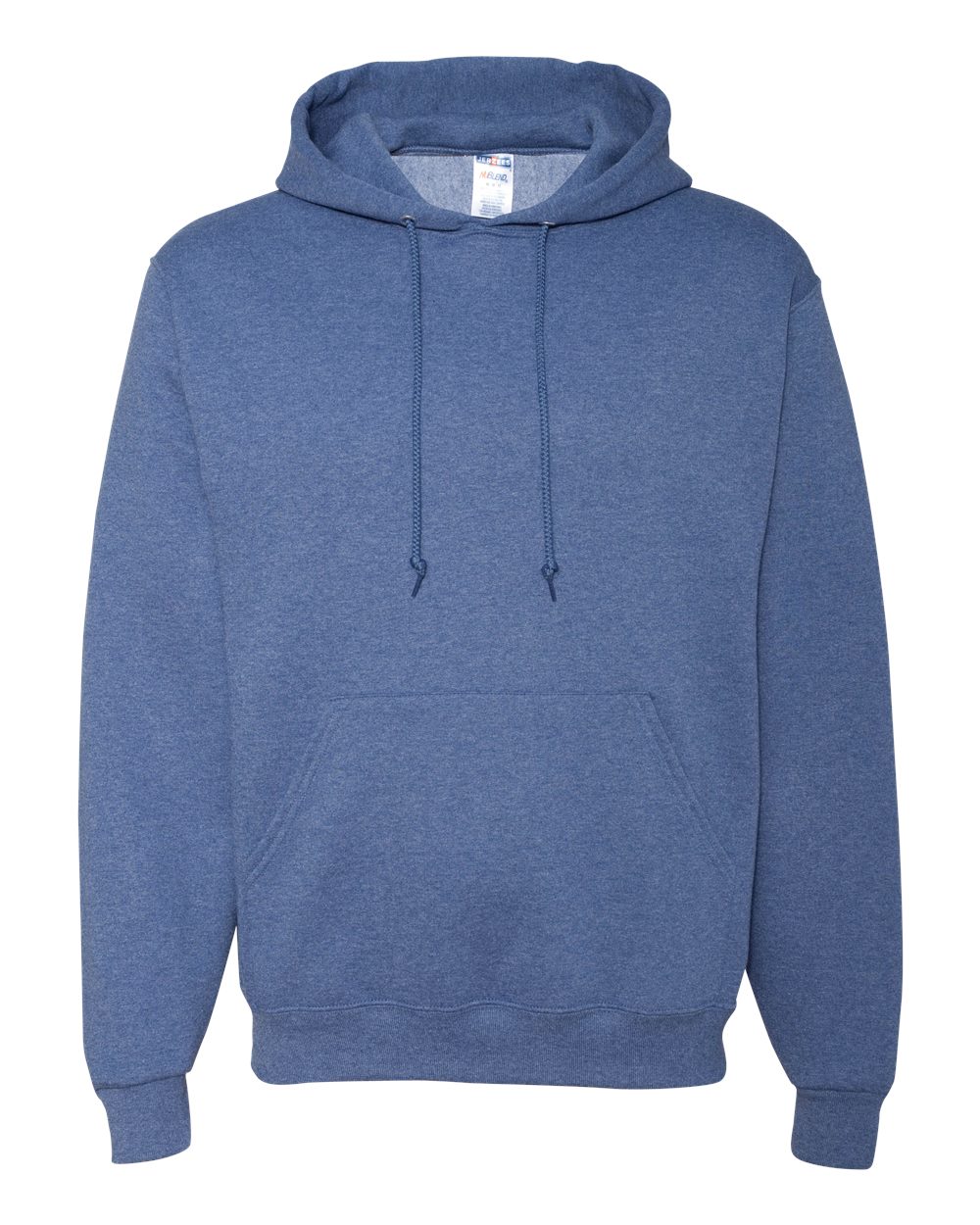 Front View of Vintage Heather Blue NuBlend® Hooded Sweatshirt - 996MR