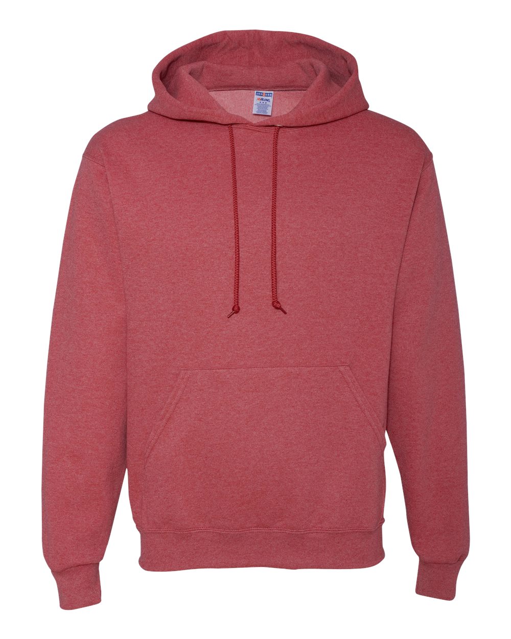 Front View of Vintage Heather Red NuBlend® Hooded Sweatshirt - 996MR