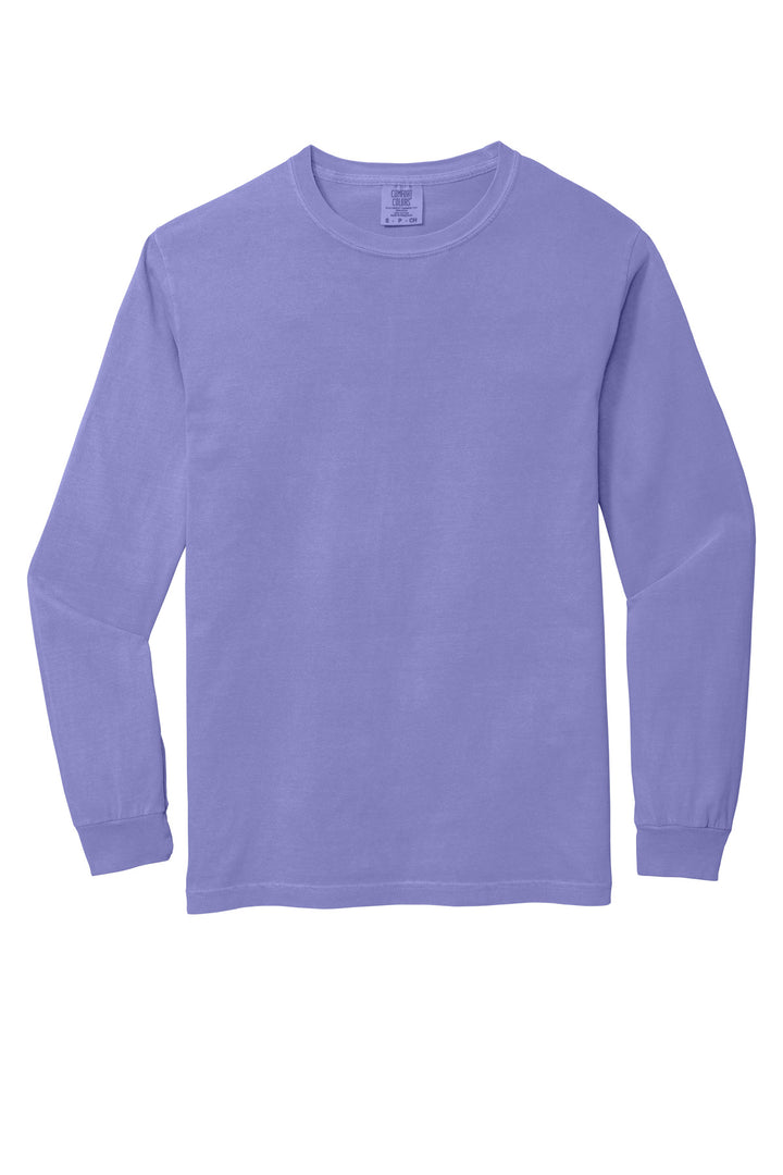 Front View of Violet COMFORT COLORS Heavyweight Ring Spun Long Sleeve Tee. 6014