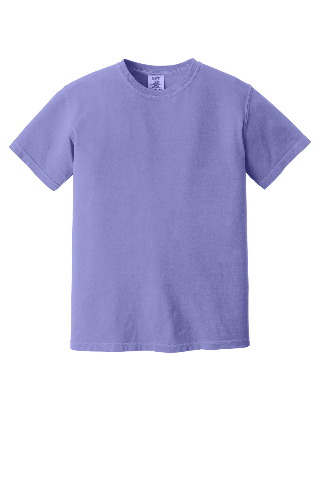 Front View of Violet COMFORT COLORS Heavyweight Ring Spun Tee. 1717
