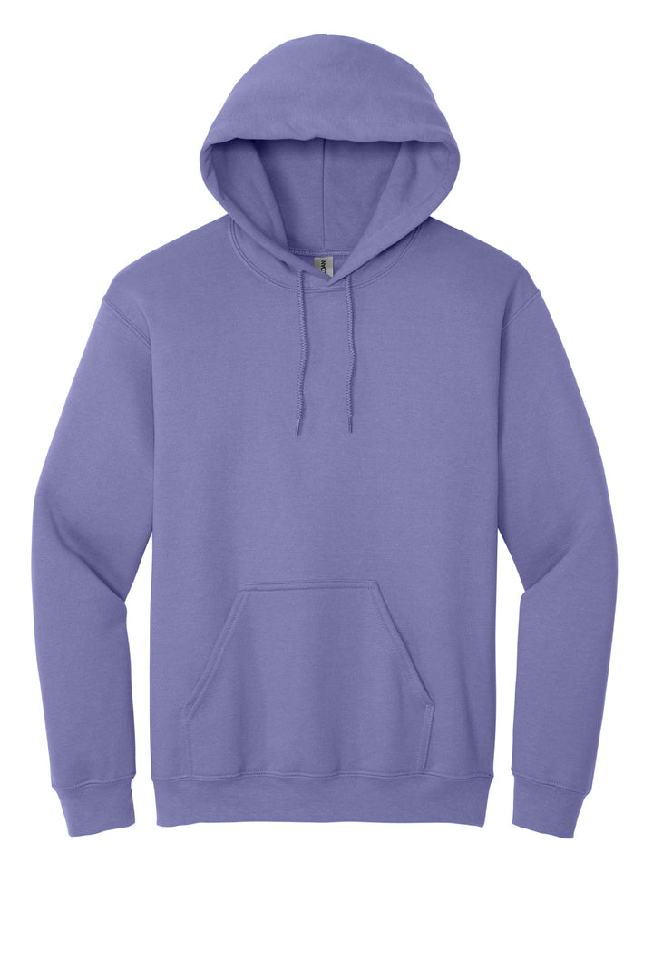 Front View of Violet Gildan - Heavy Blend Hooded Sweatshirt. 18500
