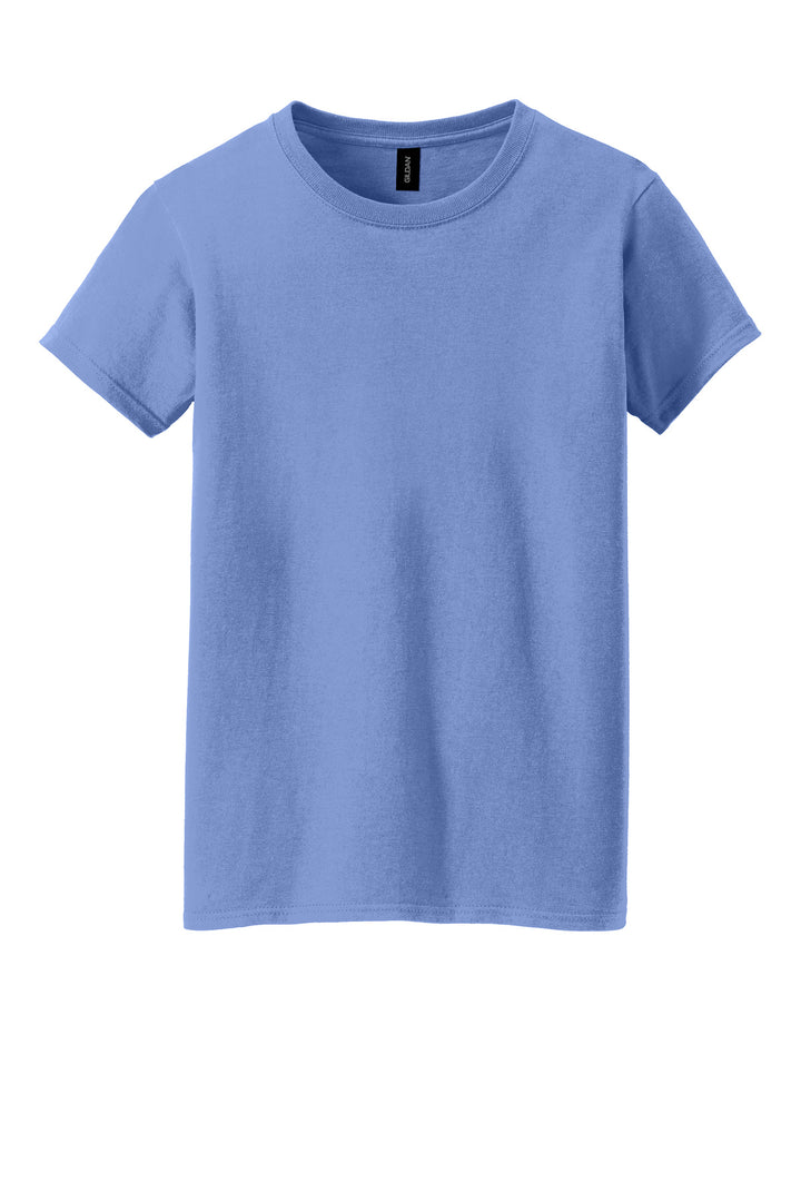 Front View of Violet Gildan Women's Heavy Cotton 100% Cotton T-Shirt. 5000L