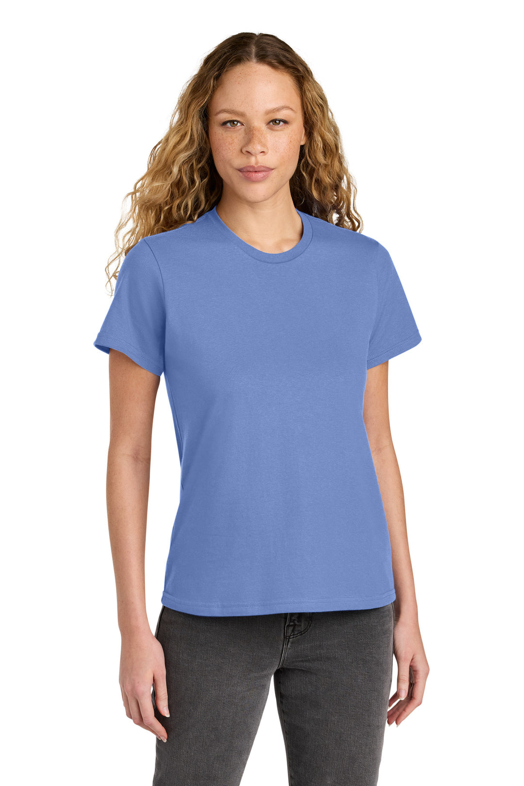 Front View of Violet Gildan Women's Softstyle Midweight Tee 65000L