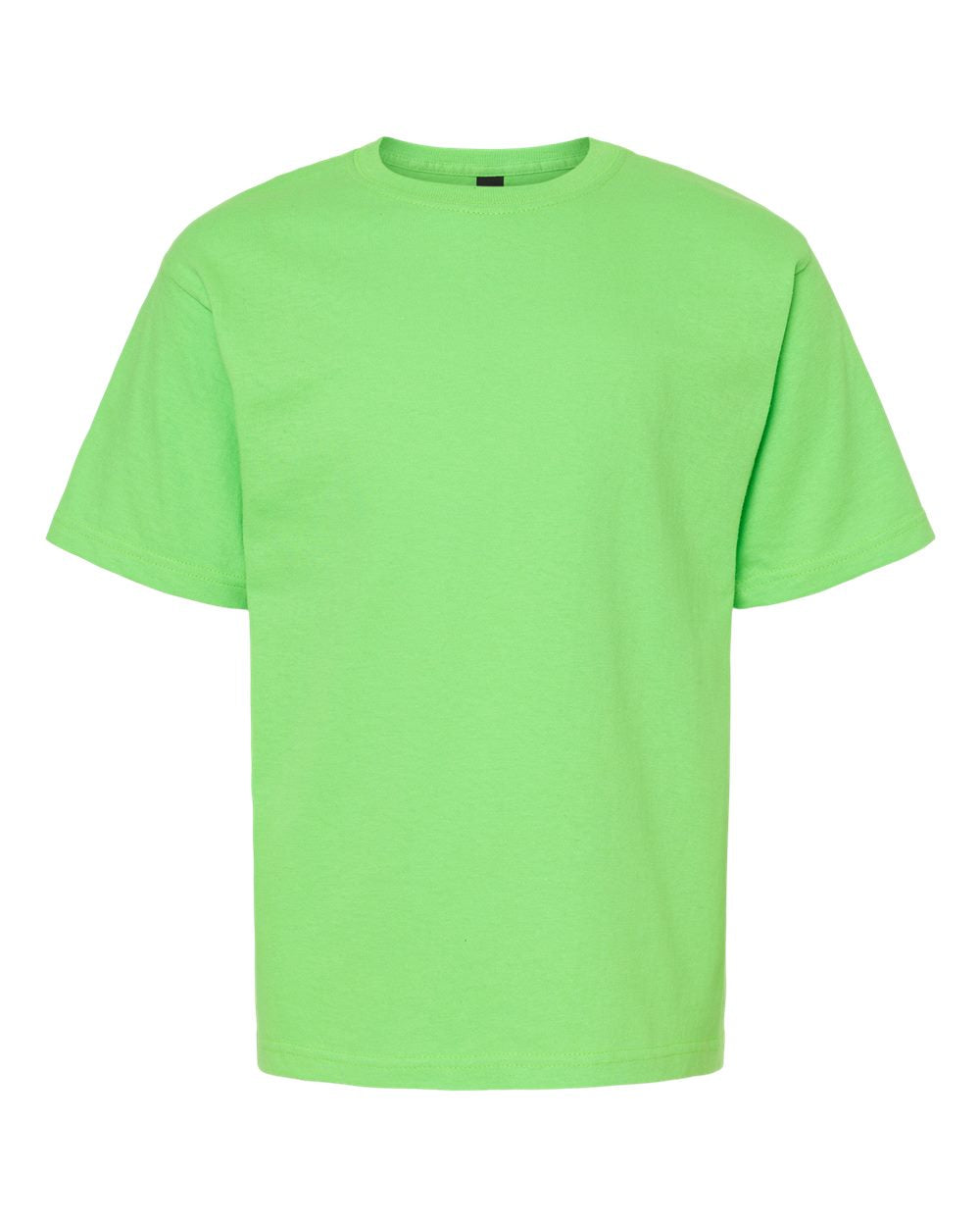 Front View of Vivid Lime Youth Gold Soft Touch T-Shirt - 4850