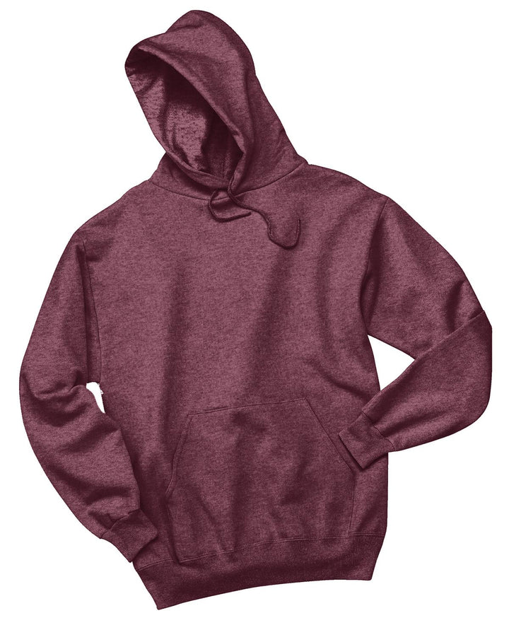 Front View of Vntg Hthr Mar Jerzees NuBlend Pullover Hooded Sweatshirt. 996M