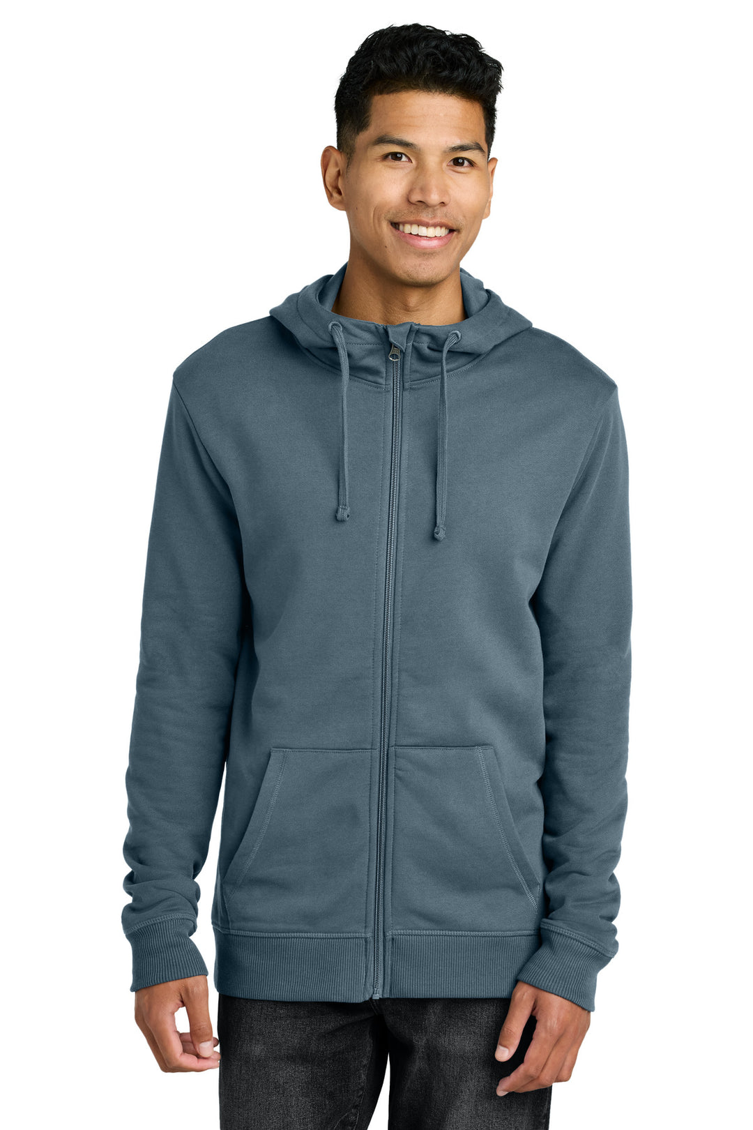 Front View of VtgBlue LIMITED EDITION tentree Organic Cotton Fleece Full-Zip Hoodie TTCM4367