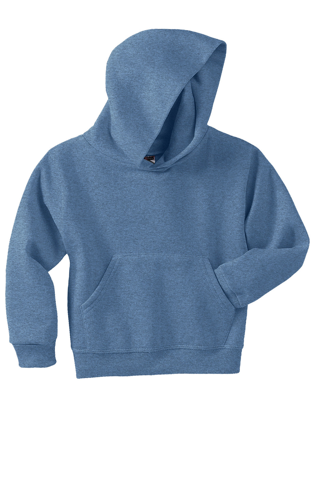 Front View of VtgHtrBl Jerzees - Youth NuBlend Pullover Hooded Sweatshirt. 996Y