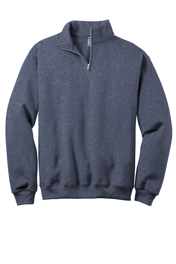 Front View of VtgHtrNavy Jerzees - NuBlend 1/4-Zip Cadet Collar Sweatshirt. 995M