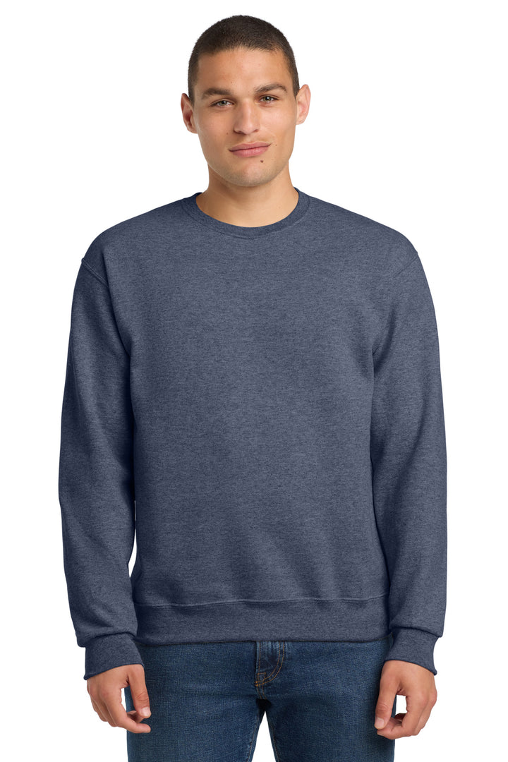 Front View of VtgHtrNavy Jerzees - NuBlend Crewneck Sweatshirt. 562M