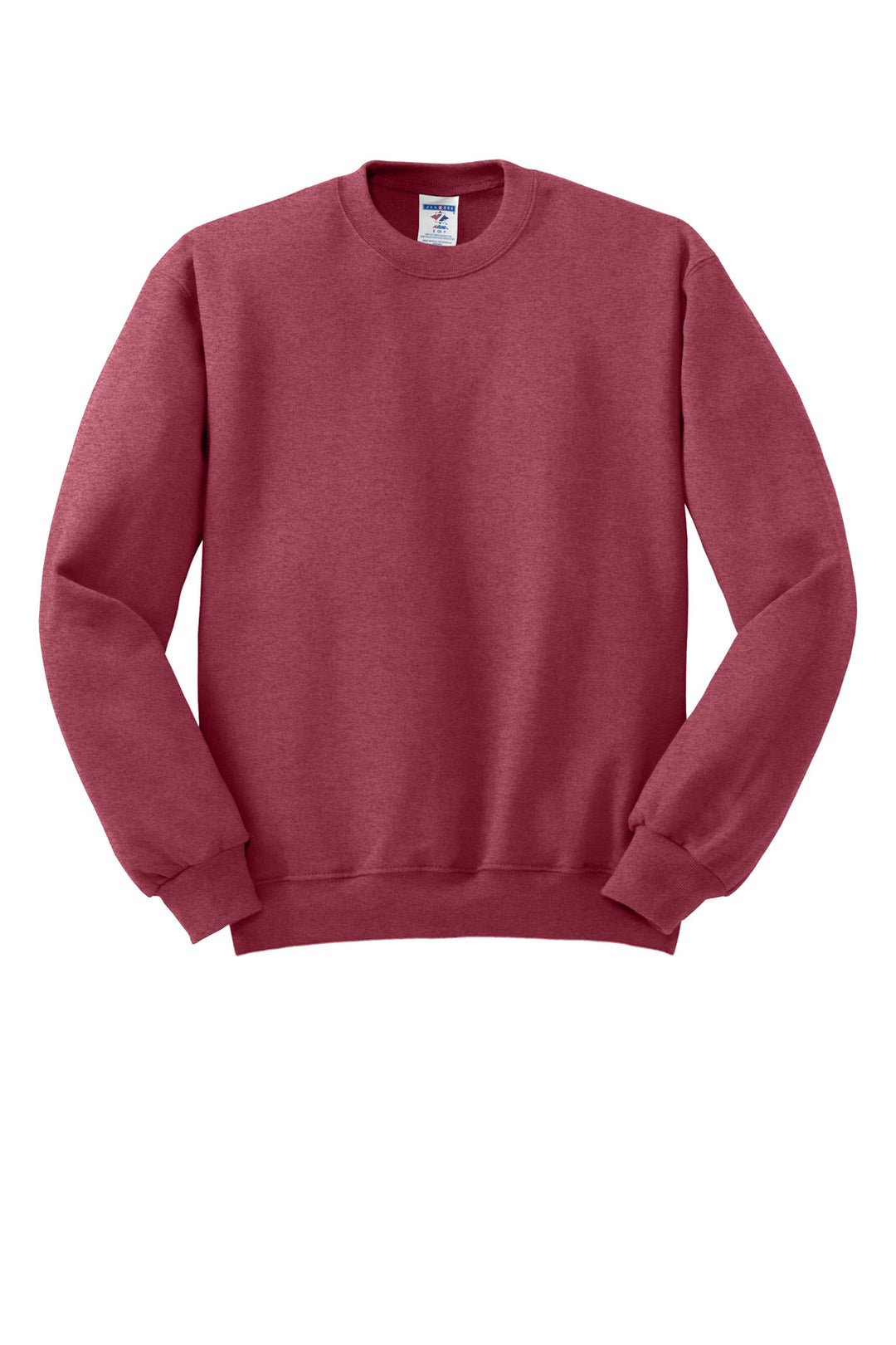 Front View of VtgHtrRed Jerzees - NuBlend Crewneck Sweatshirt. 562M