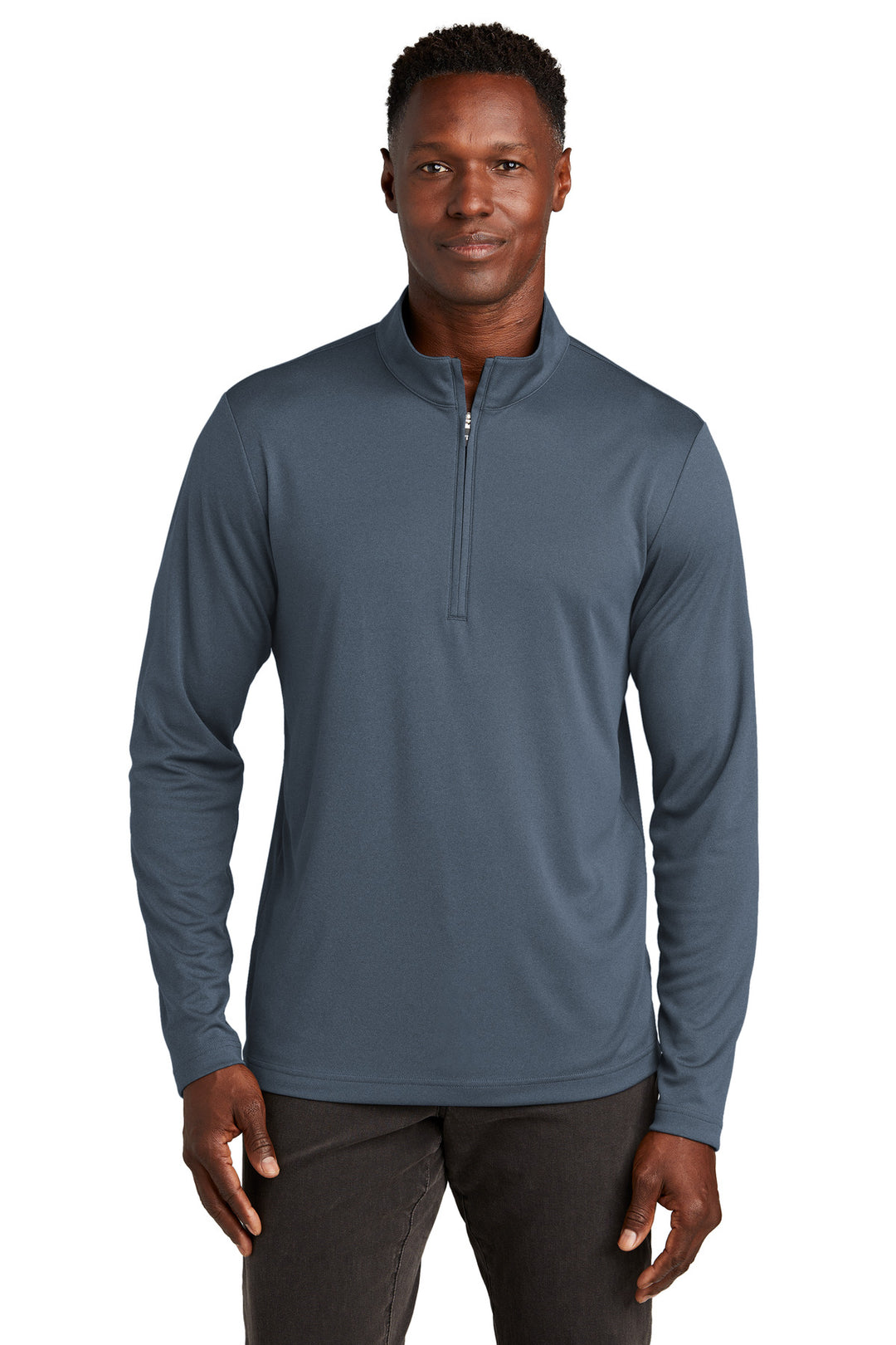 Front View of VtgIdg/Blk TravisMathew Coto Performance 1/4-Zip TM1MY397