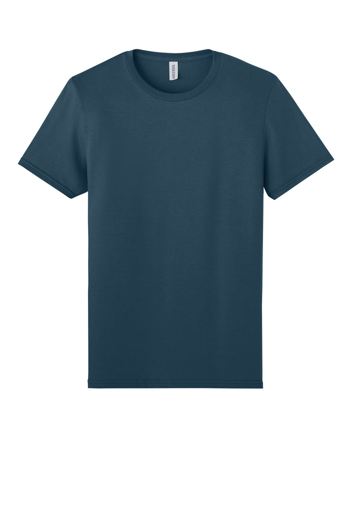 Front View of WashedNavy Jerzees Unisex Premium Combed Ring Spun Cotton Tee 570M