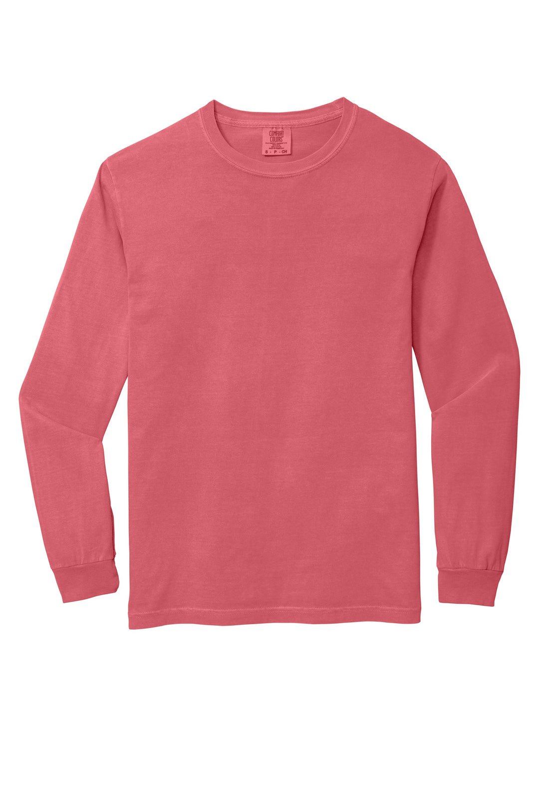 Front View of Watermelon COMFORT COLORS Heavyweight Ring Spun Long Sleeve Tee. 6014
