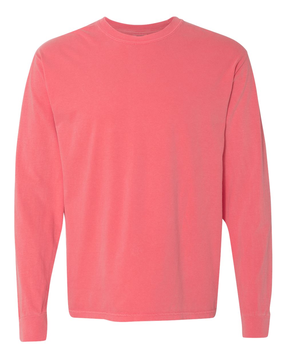 Front View of Watermelon Garment-Dyed Heavyweight Long Sleeve T-Shirt - 6014