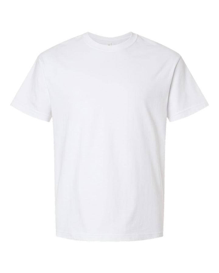 Front View of White 6 oz. Heavyweight Tee - 3010