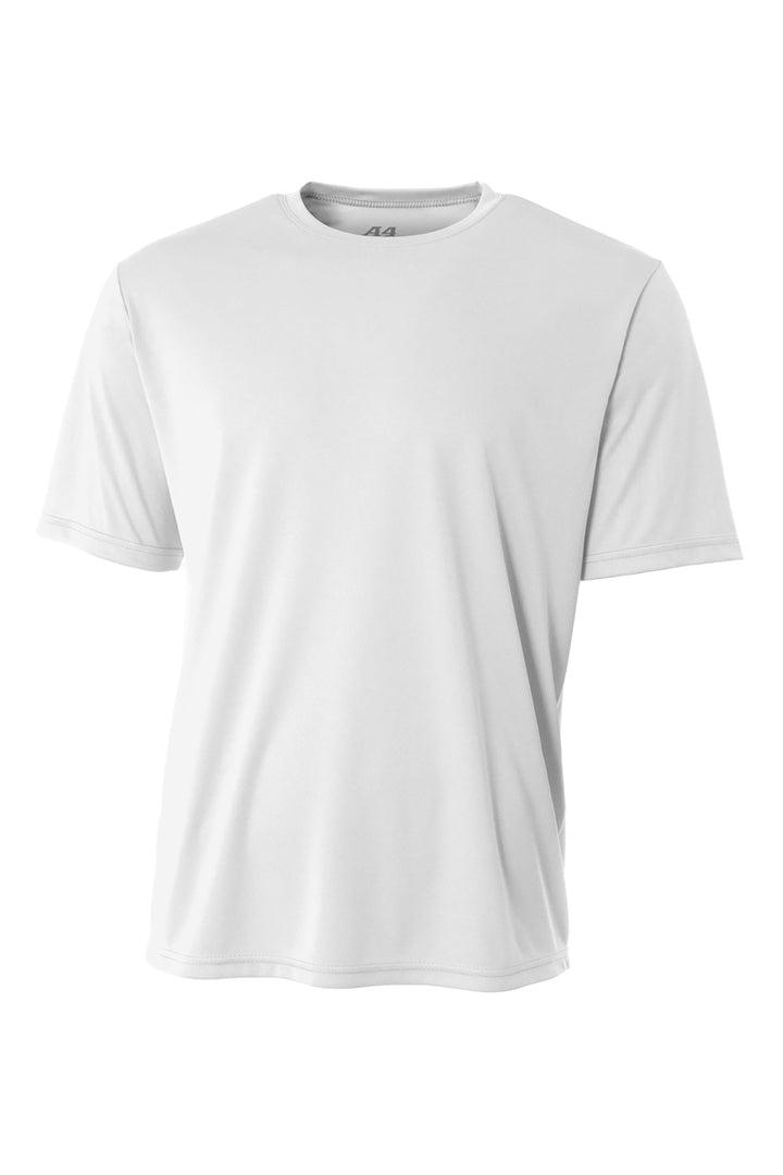 Front View of White A4 Cooling Performance Short Sleeve Tee A4N3142