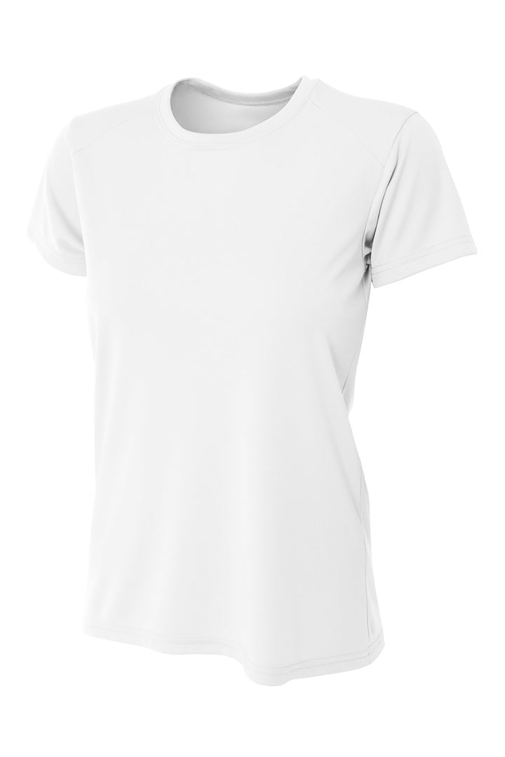 Front View of White A4 Women's Cooling Performance Short Sleeve Tee A4NW3201