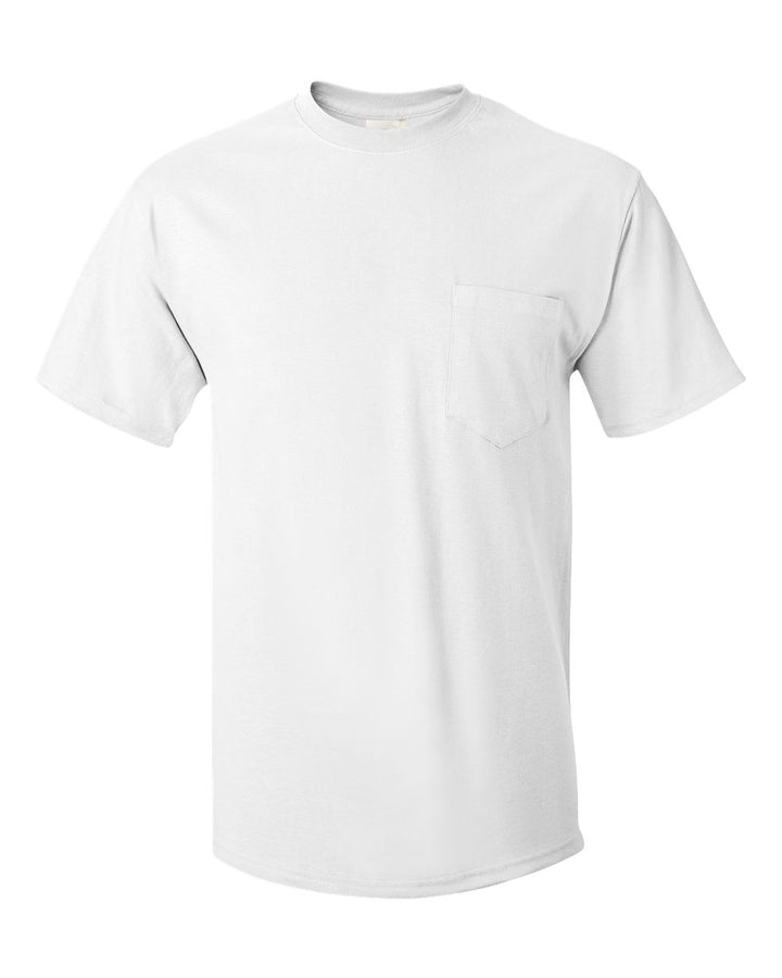 Front View of White Authentic Pocket T-Shirt - 5590