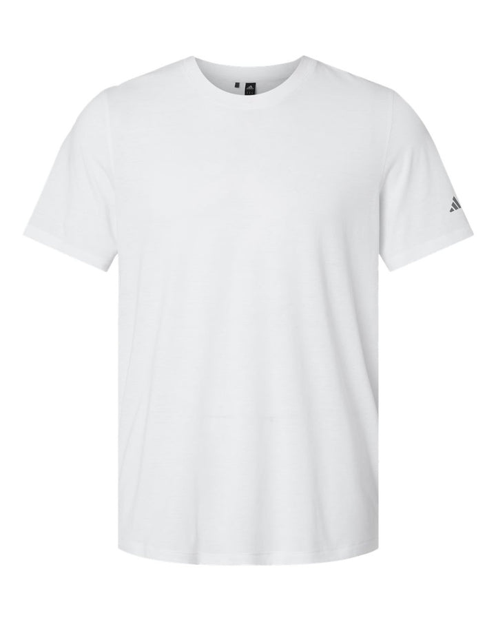 Front View of White Blended T-Shirt - A556