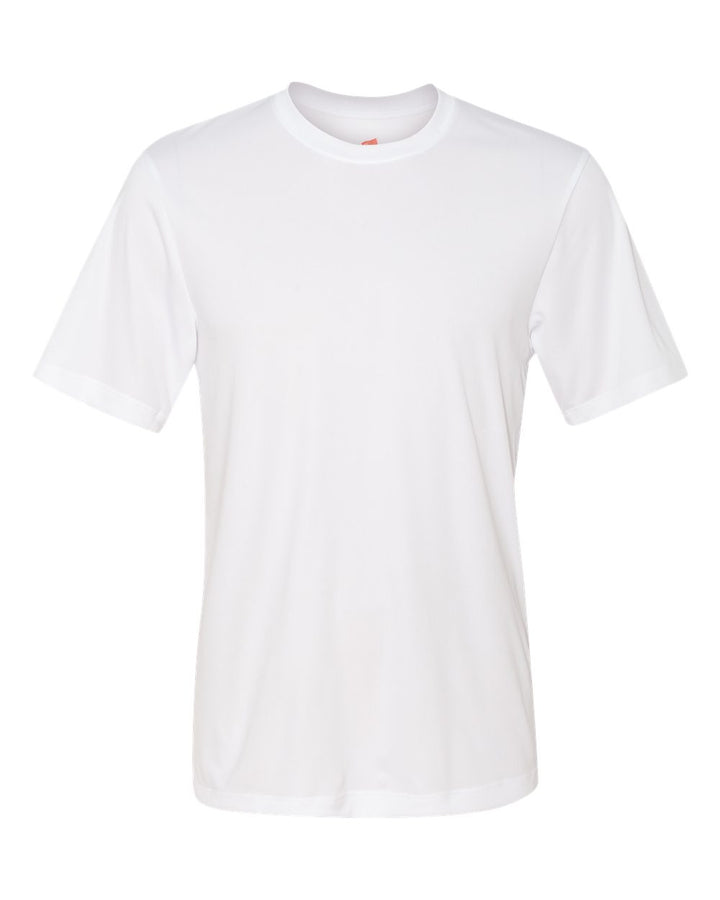 Front View of White Cool DRI® Performance T-Shirt - 4820