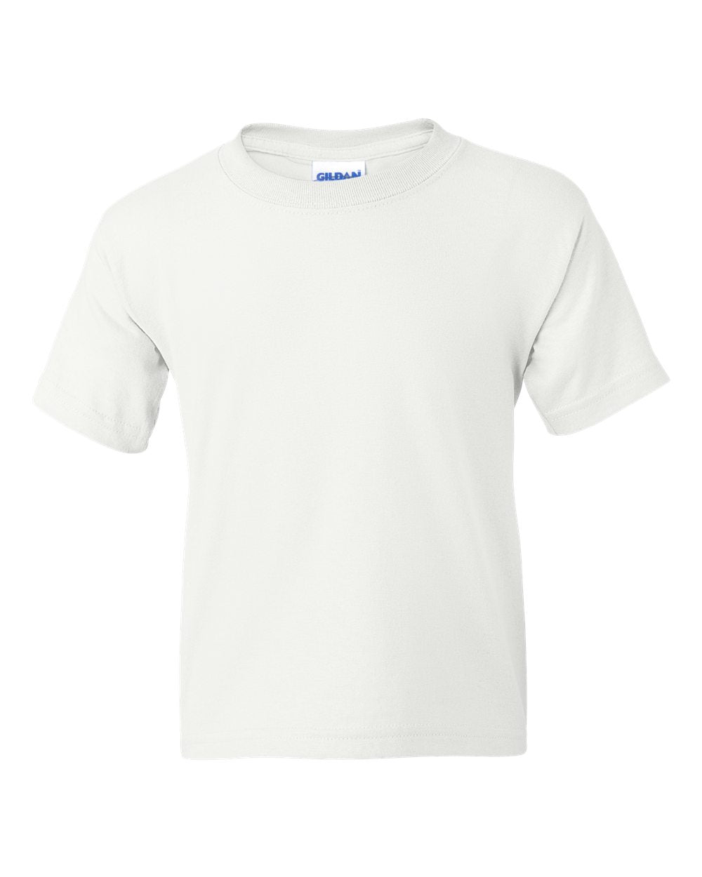 Front View of White DryBlend® Youth T-Shirt - 8000B