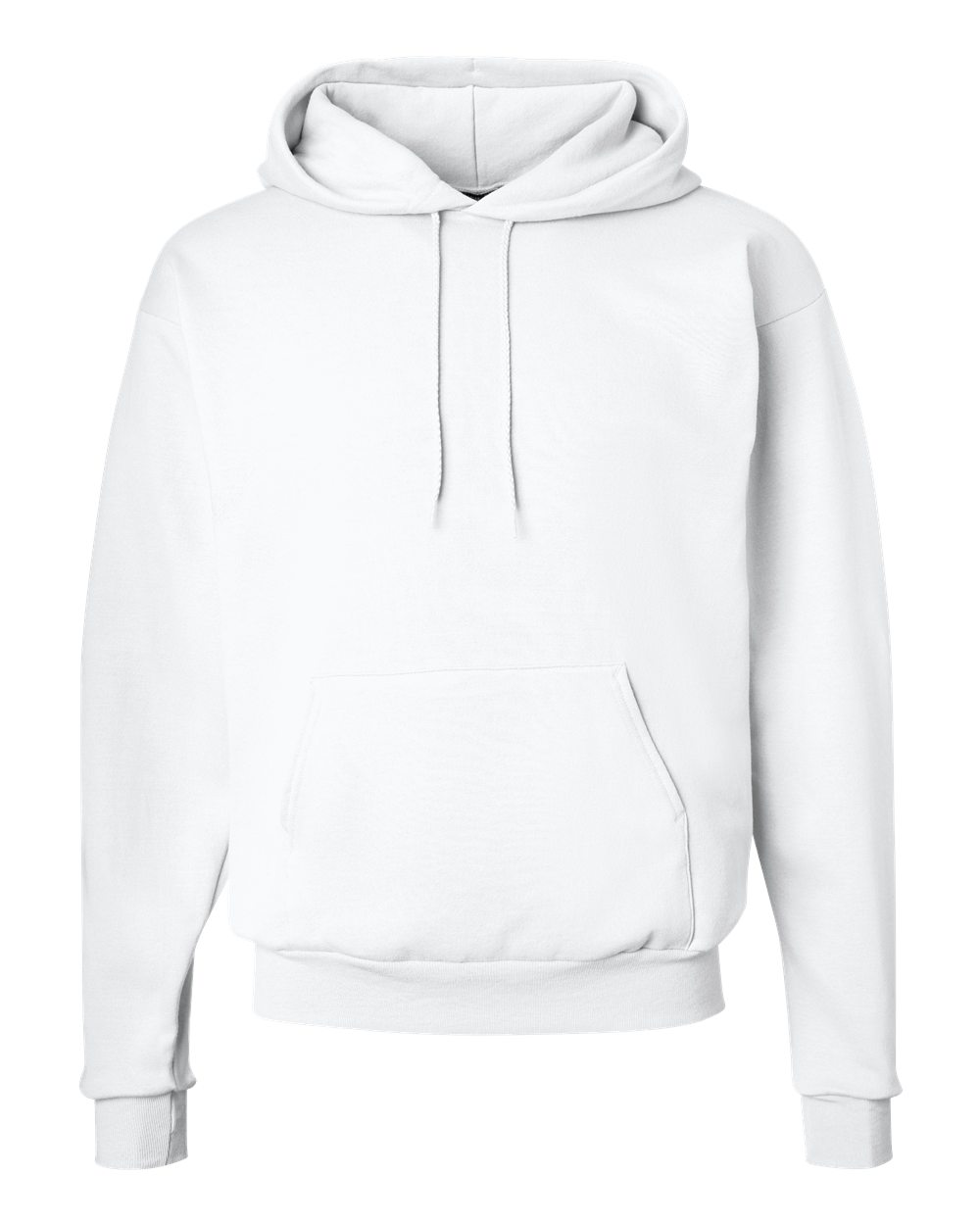 Front View of White Ecosmart® Hooded Sweatshirt - P170