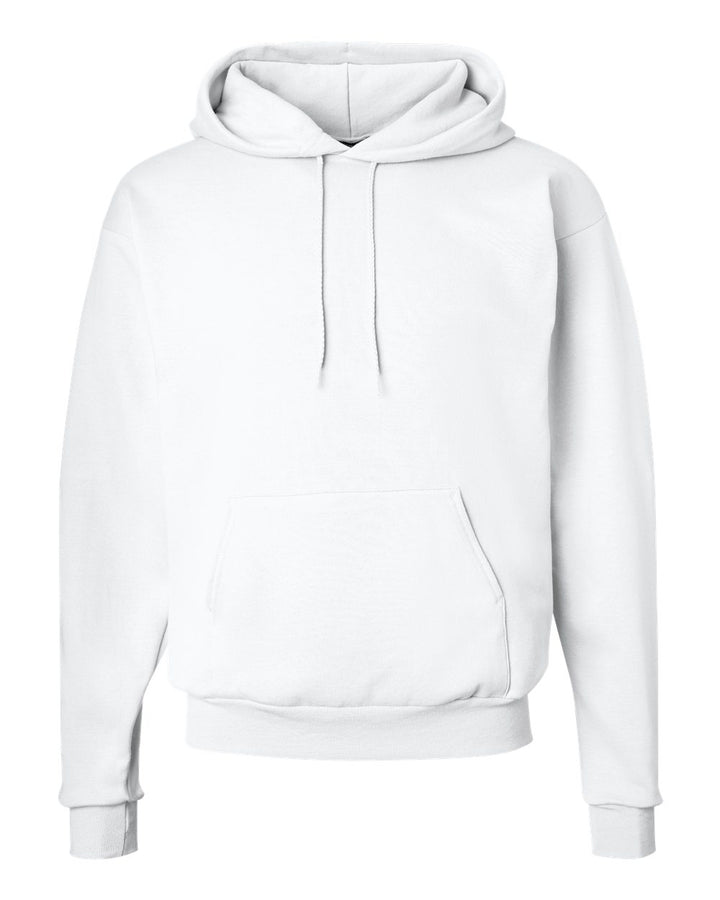 Front View of White Ecosmart® Hooded Sweatshirt - P170