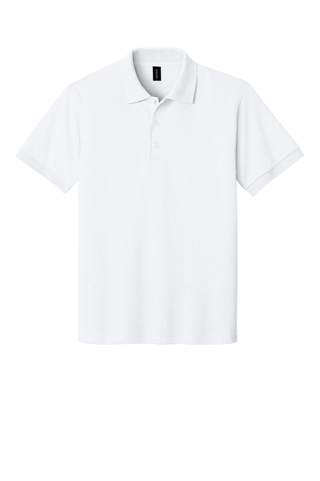 Front View of White Gildan - DryBlend 6-Ounce Jersey Knit Sport Shirt. 8800