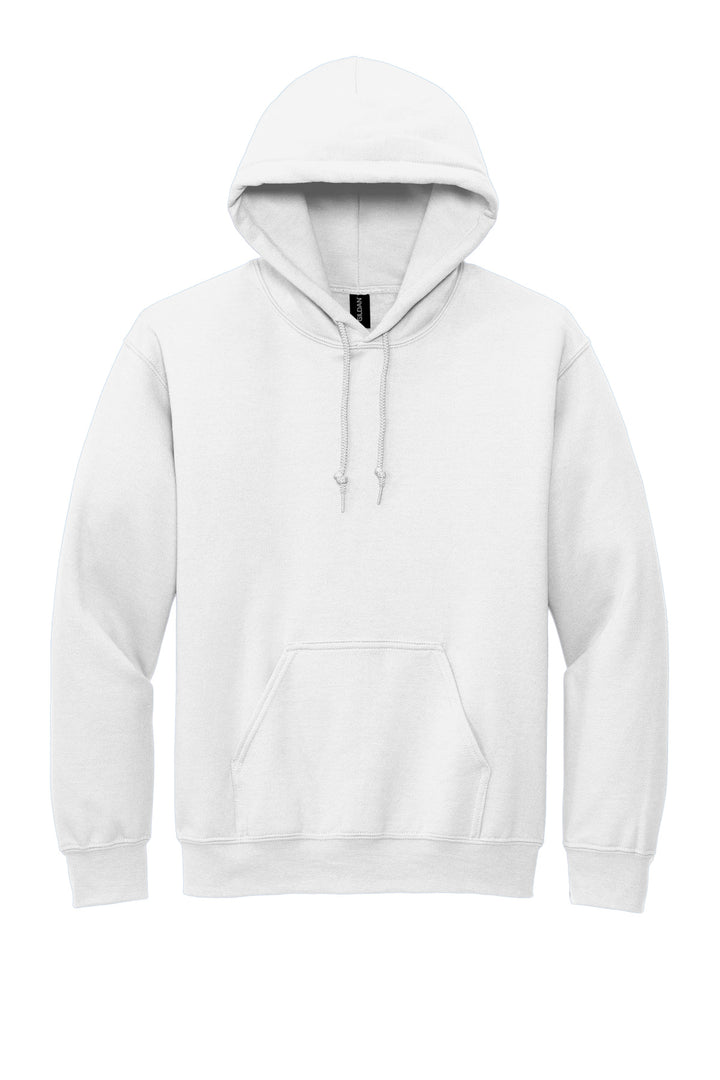 Front View of White Gildan - DryBlend Pullover Hooded Sweatshirt. 12500