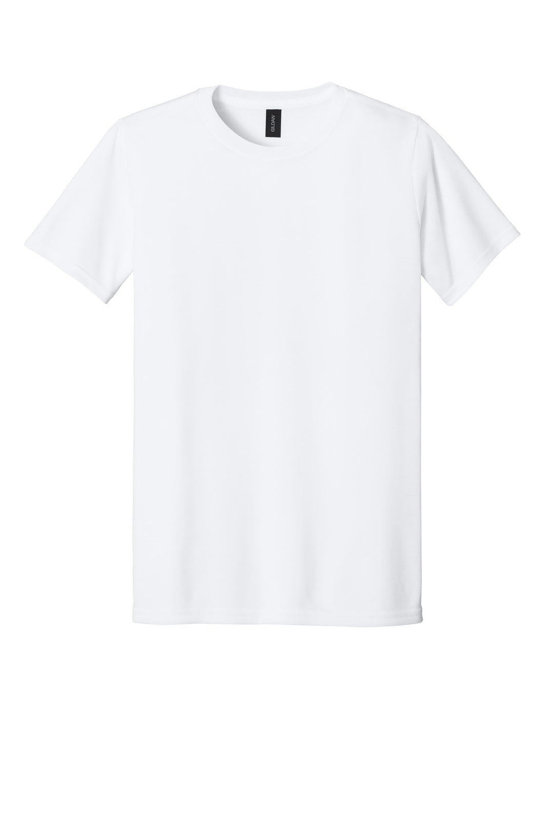 Front View of White Gildan Gildan Performance T-Shirt. 42000