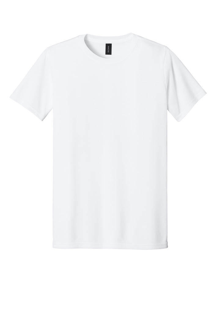 Front View of White Gildan Gildan Performance T-Shirt. 42000