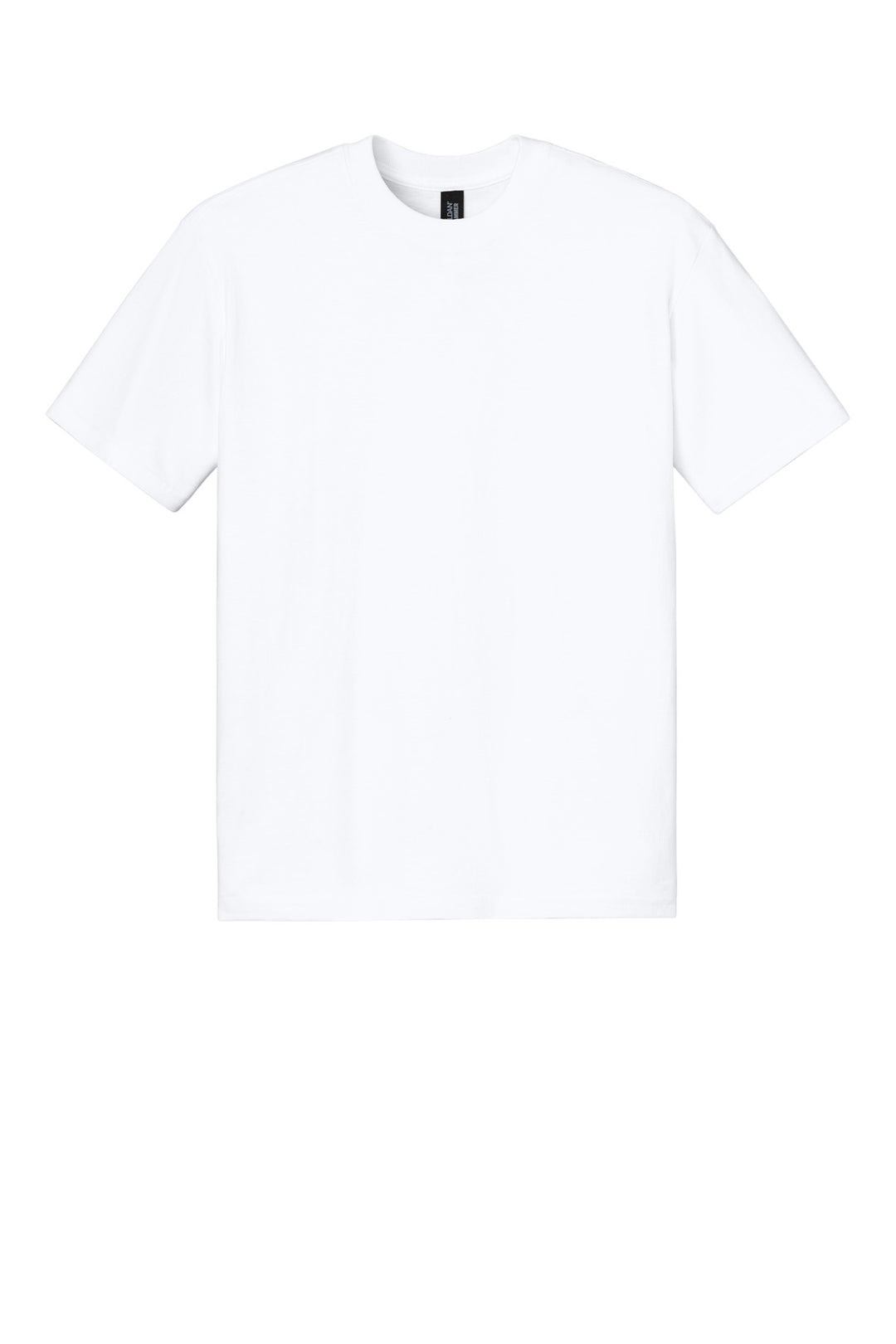 Front View of White Gildan Hammer Maxweight Tee 75000