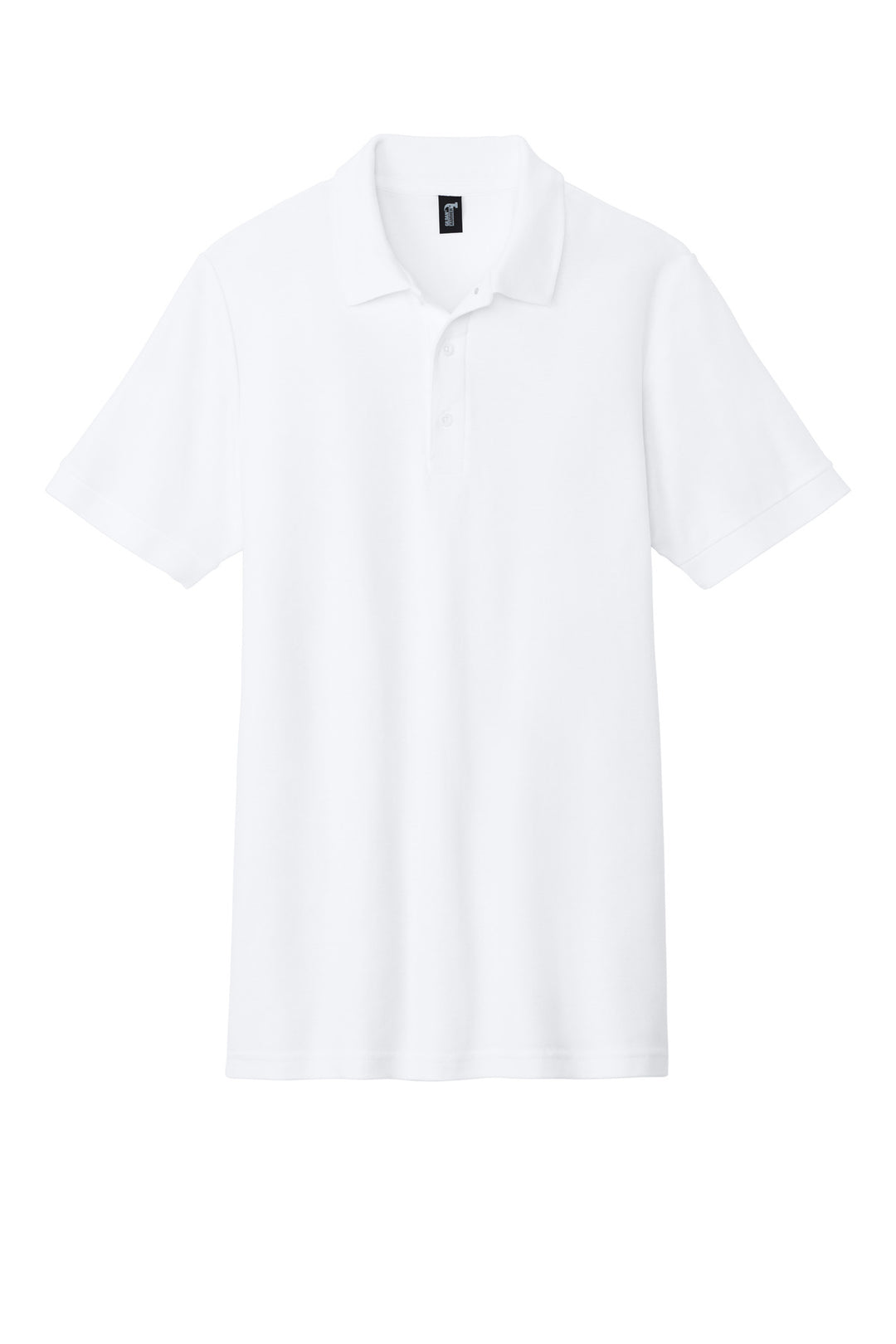 Front View of White Gildan Hammer Pique Polo 85800