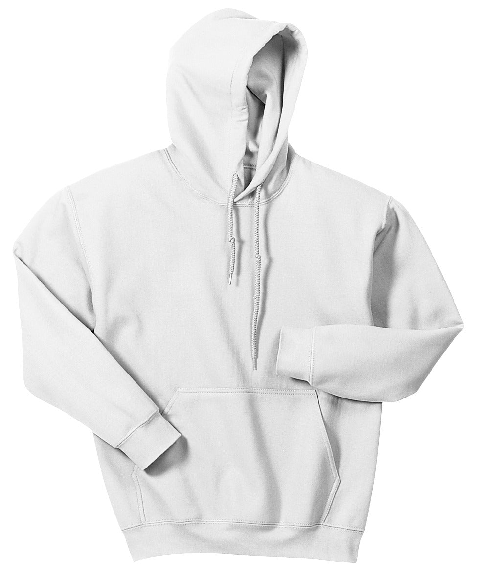 Front View of White Gildan - Heavy Blend Hooded Sweatshirt. 18500