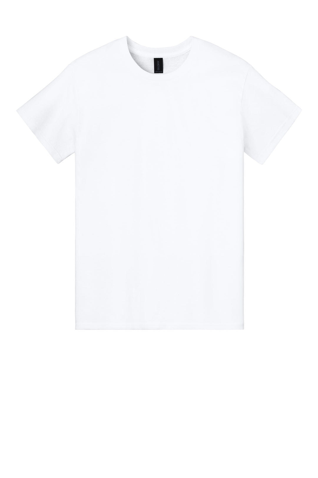 Front View of White Gildan Light Cotton Tee 3000