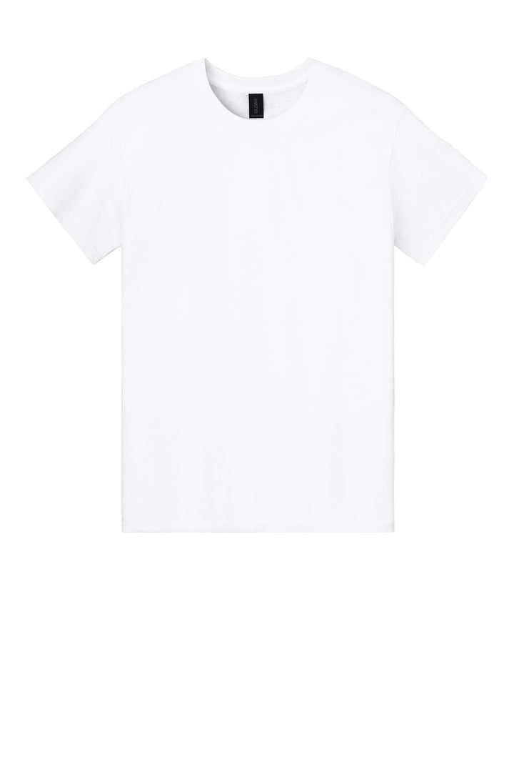 Front View of White Gildan Light Cotton Tee 3000