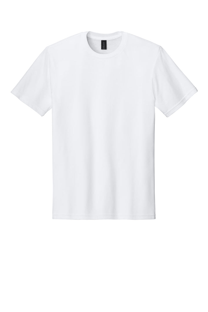 Front View of White Gildan Softstyle CVC Tee 64000CVC