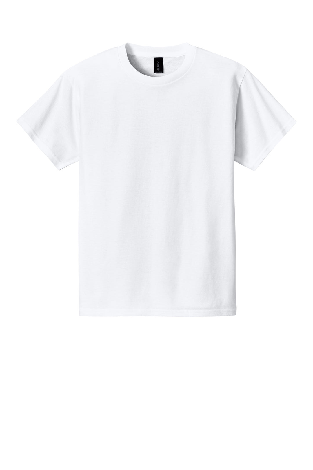 Front View of White Gildan Youth Light Cotton Tee 3000B