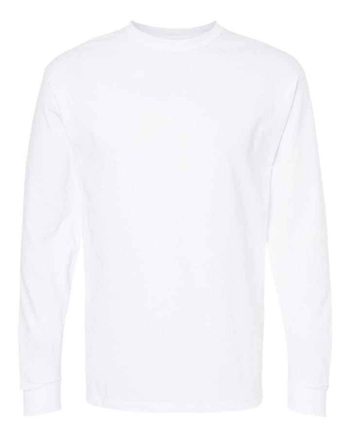Front View of White Gold Soft Touch Long Sleeve T-Shirt - 4820