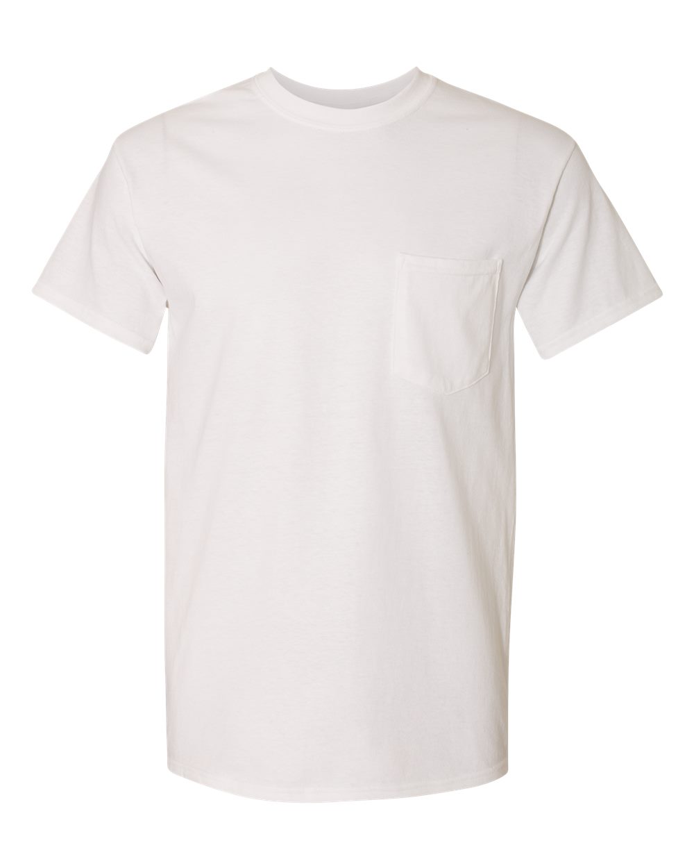 Front View of White Heavy Cotton™ Pocket T-Shirt - 5300