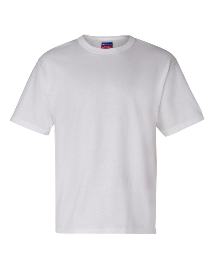 Front View of White Heritage Jersey T-Shirt - T105